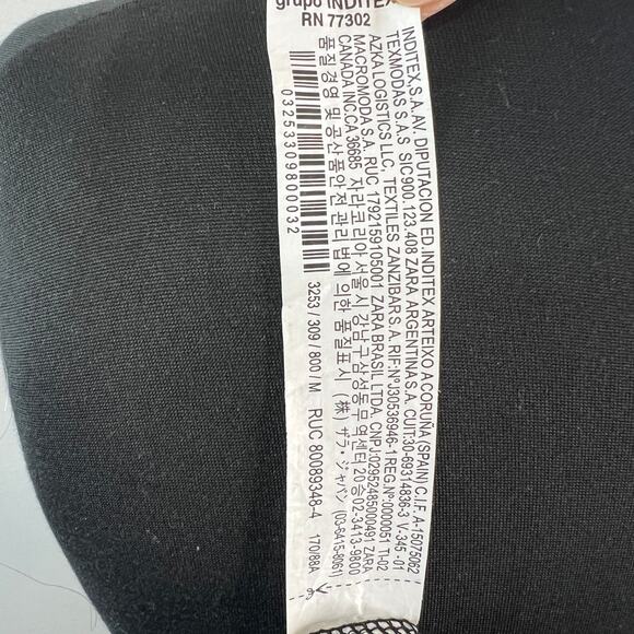 ZARA Black Cropped Top Tie-Up Deep V-Neck Ruffle Sleeve Pullover Size Medium M - Picture 8 of 8